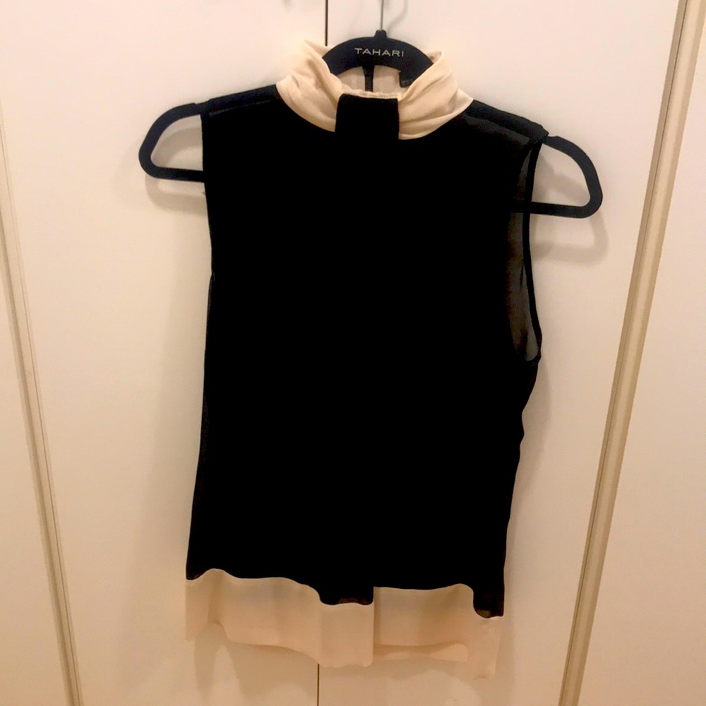 Sheer black sleeveless blouse